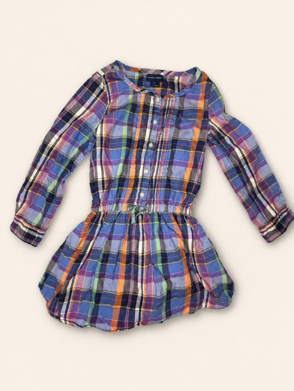 Ralph Lauren Girls Multi-Color Plaid Long-Sleeve Top (Sz 6)